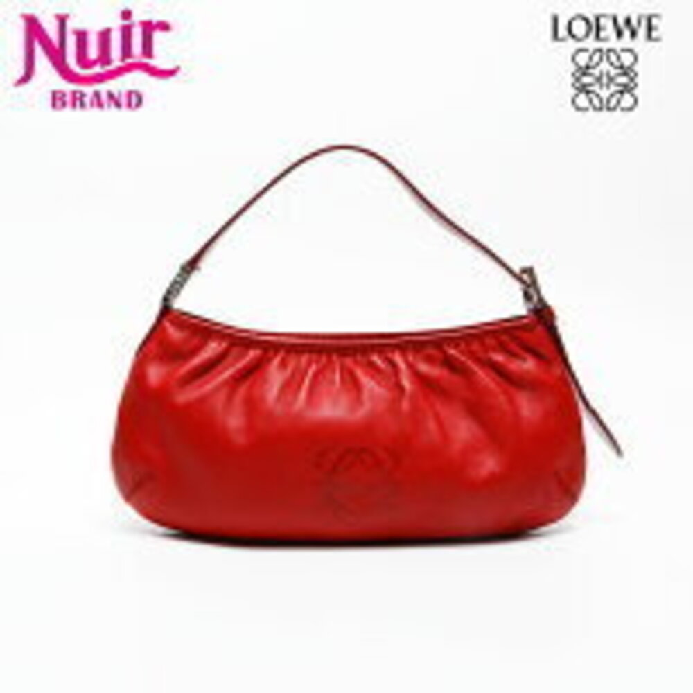 LOEWE Nappa Leather Anagram Handbag Red